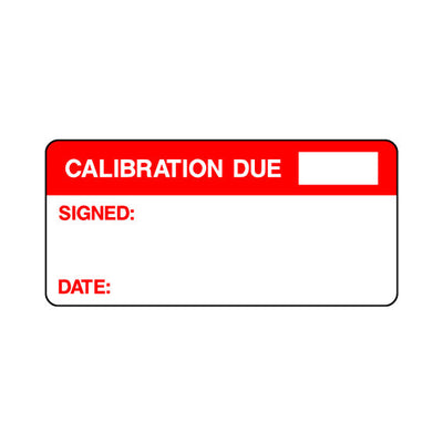 Calibration Due - Signed & Date - Sticker Sheet QCS031 QCS ST1