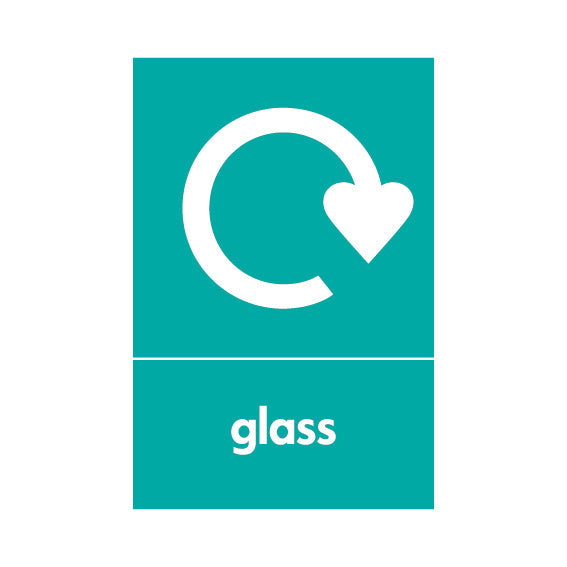 Glass (Recycling Top) - Glass Recycling Sign | UK Safety Sign - One Printer