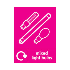 Mixed Light Bulbs Recycling Icon - Portrait Sign ER057 ER PT1
