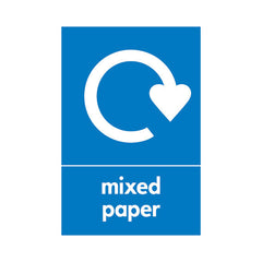 Mixed Paper Recycling - Portrait Sign PAP027 PAP PT1