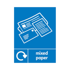 Mixed Paper Recycling & Icon - Portrait Sign PAP043 PAP PT1