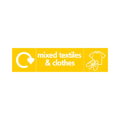 Mixed Textiles & Clothes Recycling & Icon - Landscape Sign TCR010 TCR LN3