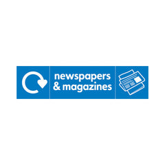 Newspapers & Magazines Recycling & Icon - Landscape Sign PAP021 PAP LN3