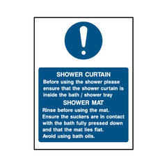 Shower Curtain & Shower Mat Mandatory - Portrait Sign HS018 HS PT1
