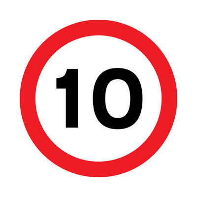10 Mph Max Speed (traffic) - Square Sign RRTS009 RRT SQ1