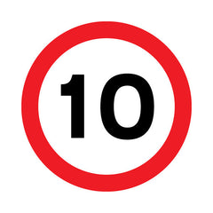 10 Mph Max Speed (traffic) - Square Sign RRTS009 RRT SQ1