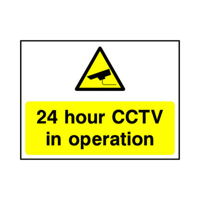 24 Hour CCTV In Operation - Landscape Sign S047 SE LN1