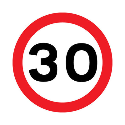 30 Mph Max Speed (traffic) - Square Sign RRTS012 RRT SQ1