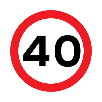 40 Mph Max Speed (traffic) - Square Sign RRTS013 RRT SQ1