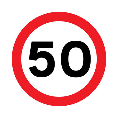 50 Mph Max Speed (traffic) - Square Sign RRTS014 RRT SQ1
