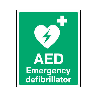 AED Emergency Defibrillator - Portrait Sign  FAD006 FAD PT1