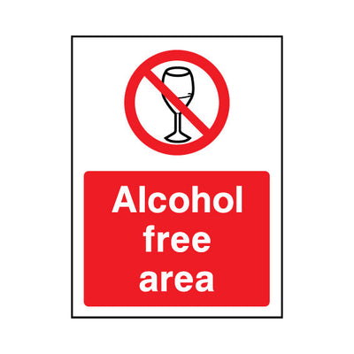 Alcohol Free Area - Portrait Sign GP124 GP PT1