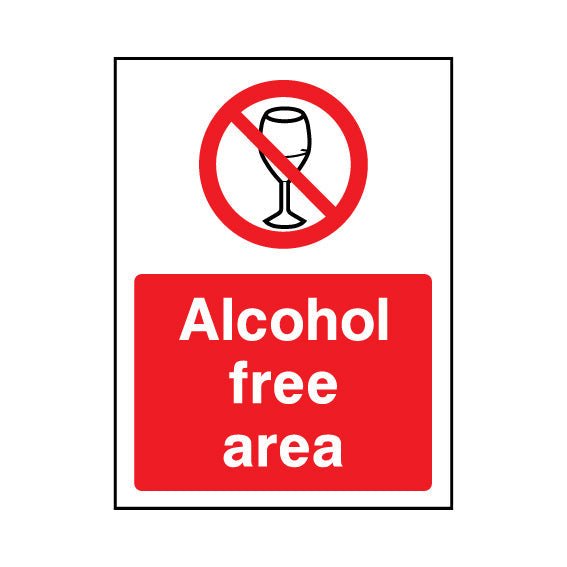Alcohol Free Area - General Prohibition Sign | UK Safety Sign - One Printer