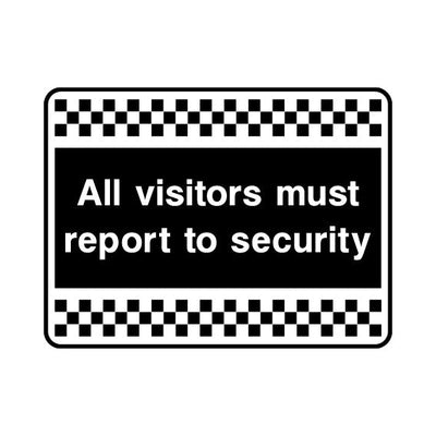 All Visitors Must Report To Security - Landscape Sign S067 SE LN1