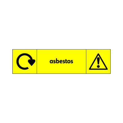 Asbestos (Recycling And Hazzard Symbol) Landscape - Landscape Sign HHW001 HHW LN3