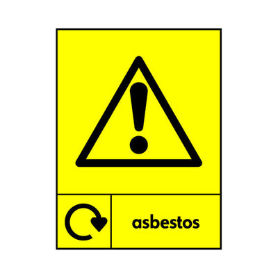 Asbestos (hazard Symbol & Recycling) - Portrait Sign HHW008 HHW PT1
