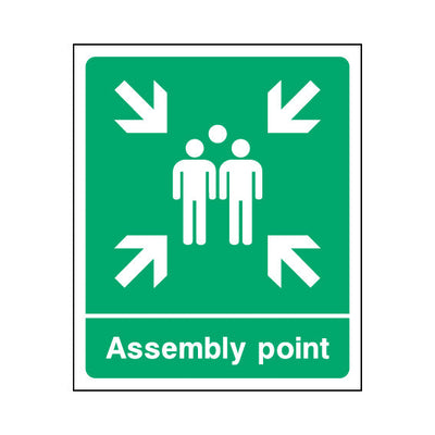 Assembly Point - Arrows Pointing In - Portrait Sign EE076 EE PT1
