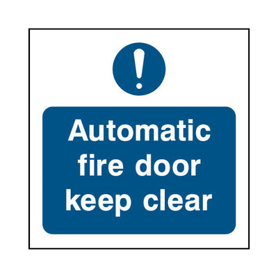 Automatic Fire Door Keep Clear - Square Sign v2 FP024 FP SQ1