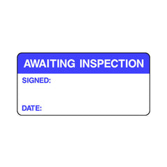 Awaiting Inspection - Signed & Date - Sticker Sheet QCS047 QCS ST1
