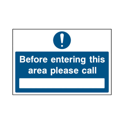 Before Entering This Area Please Call - Landscape Sign - LN1 CN092 CN