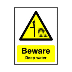 Beware - Deep Water - Portrait Sign WS038 WS PT1