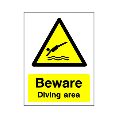 Beware - Diving Area - Portrait Sign WS028 WS PT1