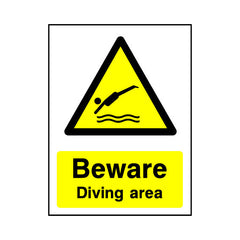 Beware - Diving Area - Portrait Sign WS028 WS PT1