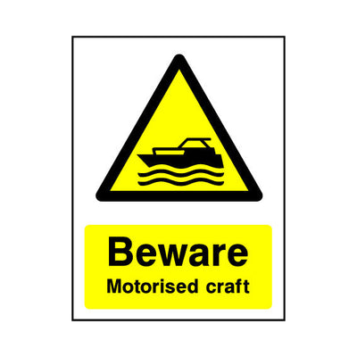 Beware - Motorised Craft - Portrait Sign WS035 WS PT1