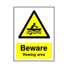 Beware - Rowing Area - Portrait Sign WS034 WS PT1