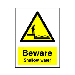 Beware - Shallow Water - Portrait Sign WS039 WS PT1