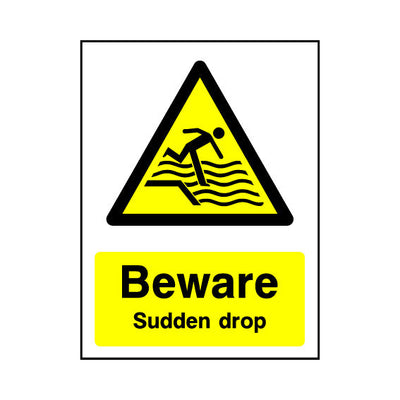 Beware - Sudden Drop - Portrait Sign WS040 WS PT1