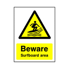 Beware - Surfboard Area - Portrait Sign WS037 WS PT1