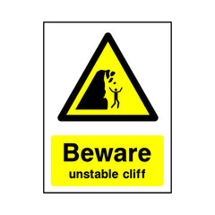Beware - Unstable Cliff - Portrait Sign WS047 WS PT1
