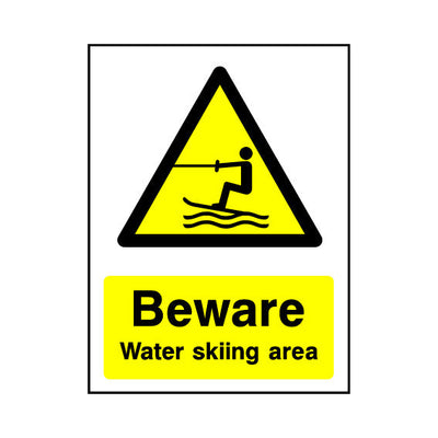 Beware - Water Skiing Area - Portrait Sign WS036 WS PT1
