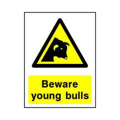 Beware - Young Bulls - Portrait Sign - PT1 CA018 CA