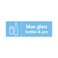 Blue Glass Bottles & Jars (Icon Left) - Landscape Sign GR002 GR LN3