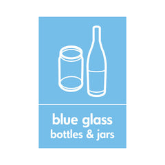 Blue Glass Bottles & Jars (Icon Top) - Portrait Sign GR022 GR PT1