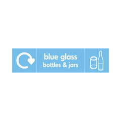 Blue Glass Bottles & Jars (Icons Left And Right) - Landscape Sign GR003 GR LN3