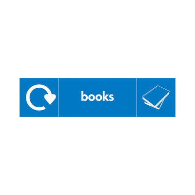 Books (v1) Recycling & Icon - Landscape Sign PAP016 PAP LN3