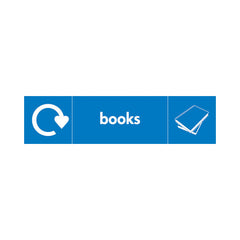Books (v1) Recycling & Icon - Landscape Sign PAP016 PAP LN3