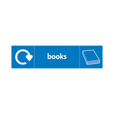Books (v2) Recycling & Icon - Landscape Sign PAP017 PAP LN3