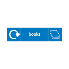 Books (v2) Recycling & Icon - Landscape Sign PAP017 PAP LN3