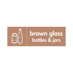 Brown Glass Bottles & Jars (Icon Left) - Landscape Sign GR012 GR LN3