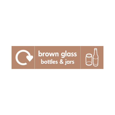 Brown Glass Bottles & Jars (Icons Left And Right) - Landscape Sign GR011 GR LN3