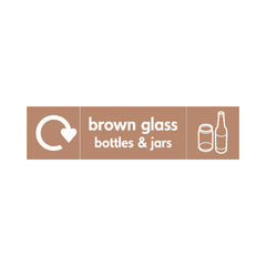 Brown Glass Bottles & Jars (Icons Left And Right) - Landscape Sign GR011 GR LN3