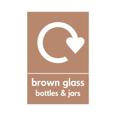 Brown Glass Bottles & Jars (Recycling Top) - Portrait Sign GR023 GR PT1