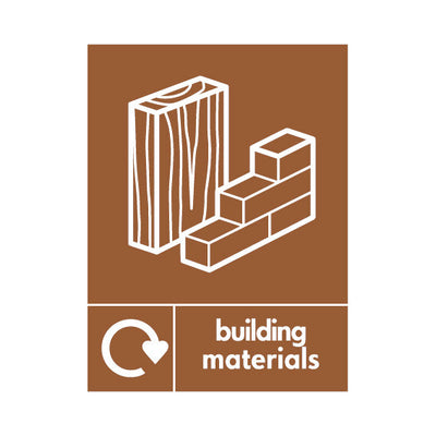 Building Materials Recycling With Large Icon - Portrait Sign - PT1 BMR034 BMR