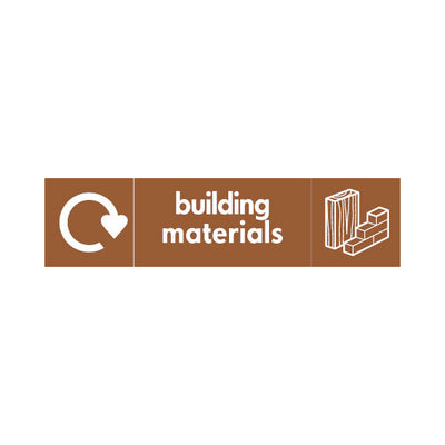 Building Materials With Icon & Recycling Symbol - Landscape Sign - LN3 BMR014 BMR