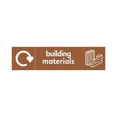 Building Materials With Icon & Recycling Symbol - Landscape Sign - LN3 BMR014 BMR