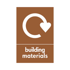 Building Materials With Recycling Symbol - Portrait Sign - PT1 BMR021 BMR